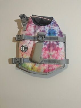 Vivaglory Pink Multi Tie-Dye Dog Life Vest - New, Never Used